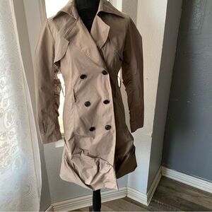 Re Verofonna Pleated Trench Coat Ruched Sleeve Size 38 Taupe Japanese designer